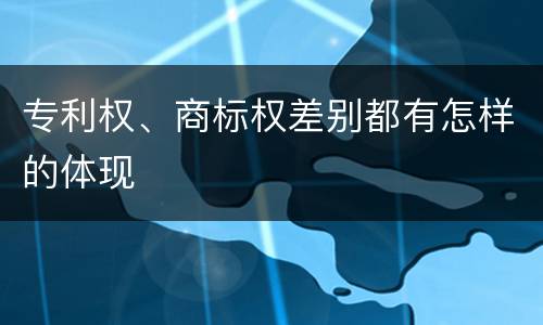 专利权、商标权差别都有怎样的体现