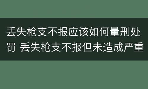 丢失枪支不报应该如何量刑处罚 丢失枪支不报但未造成严重后果