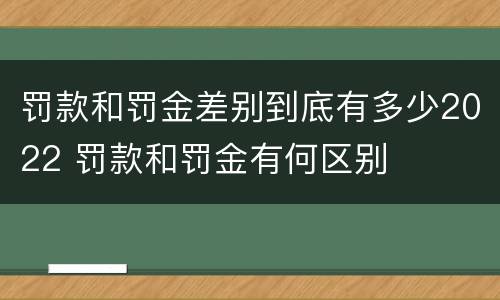 罚款和罚金差别到底有多少2022 罚款和罚金有何区别