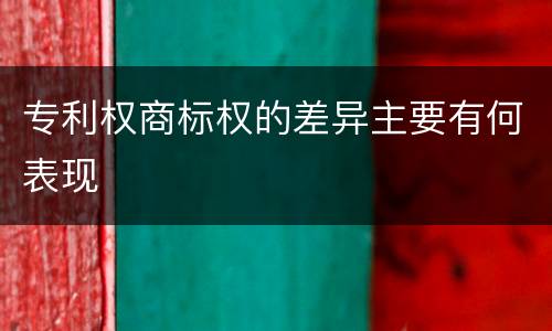 专利权商标权的差异主要有何表现