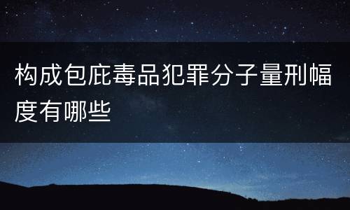 构成包庇毒品犯罪分子量刑幅度有哪些