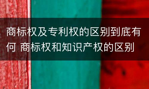 商标权及专利权的区别到底有何 商标权和知识产权的区别