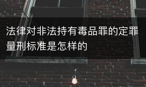 法律对非法持有毒品罪的定罪量刑标准是怎样的