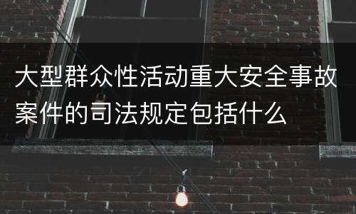 大型群众性活动重大安全事故案件的司法规定包括什么