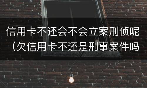 信用卡不还会不会立案刑侦呢（欠信用卡不还是刑事案件吗）