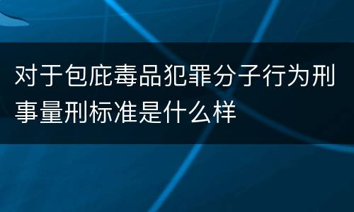 对于包庇毒品犯罪分子行为刑事量刑标准是什么样