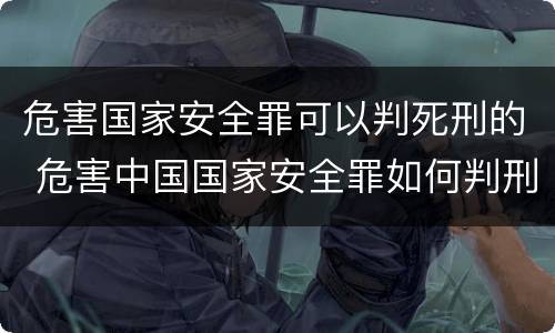 危害国家安全罪可以判死刑的 危害中国国家安全罪如何判刑