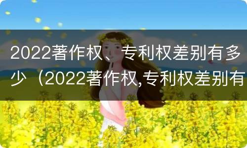 2022著作权、专利权差别有多少（2022著作权,专利权差别有多少个）