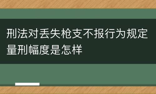 刑法对丢失枪支不报行为规定量刑幅度是怎样