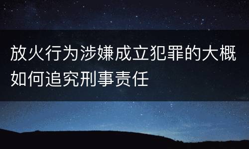 放火行为涉嫌成立犯罪的大概如何追究刑事责任