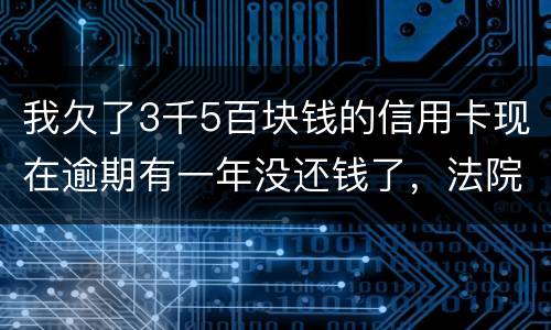 我欠了3千5百块钱的信用卡现在逾期有一年没还钱了，法院起诉我了要我还2万4千多，