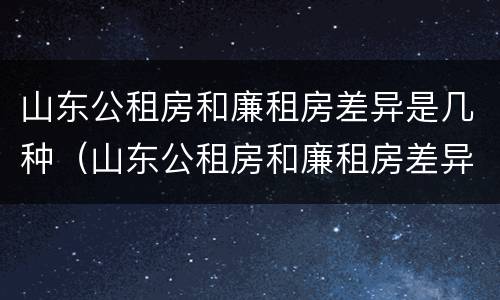 山东公租房和廉租房差异是几种（山东公租房和廉租房差异是几种原因）