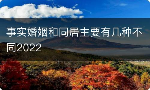 事实婚姻和同居主要有几种不同2022