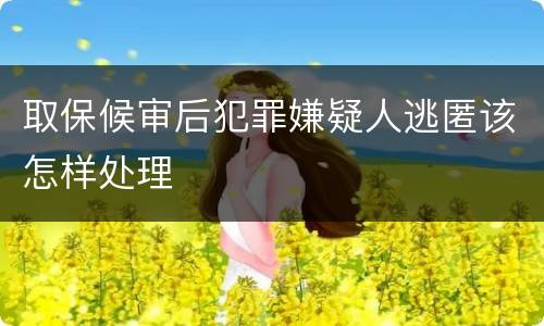 取保候审后犯罪嫌疑人逃匿该怎样处理