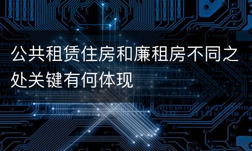 公共租赁住房和廉租房不同之处关键有何体现