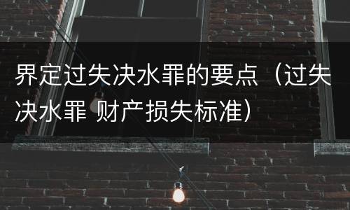 界定过失决水罪的要点（过失决水罪 财产损失标准）