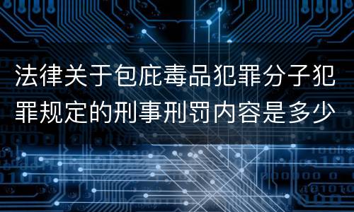 法律关于包庇毒品犯罪分子犯罪规定的刑事刑罚内容是多少