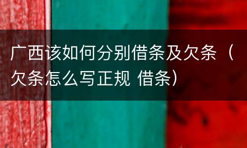 广西该如何分别借条及欠条（欠条怎么写正规 借条）