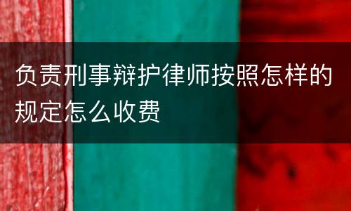 负责刑事辩护律师按照怎样的规定怎么收费