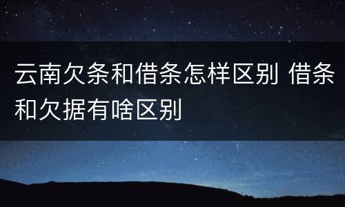 云南欠条和借条怎样区别 借条和欠据有啥区别