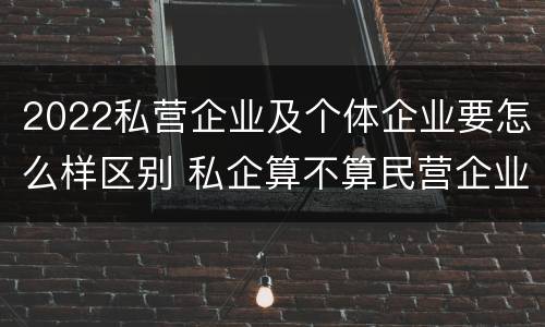 2022私营企业及个体企业要怎么样区别 私企算不算民营企业