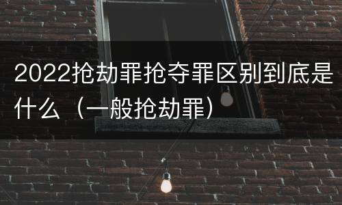 2022抢劫罪抢夺罪区别到底是什么（一般抢劫罪）