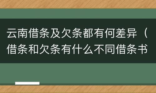 云南借条及欠条都有何差异（借条和欠条有什么不同借条书写）