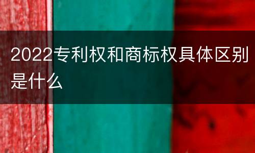 2022专利权和商标权具体区别是什么