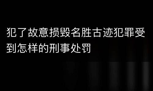 犯了故意损毁名胜古迹犯罪受到怎样的刑事处罚