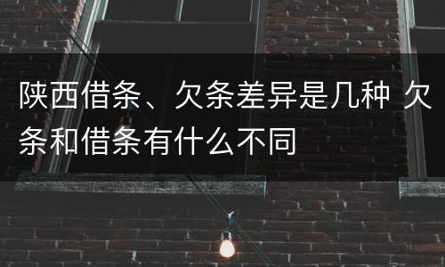 陕西借条、欠条差异是几种 欠条和借条有什么不同