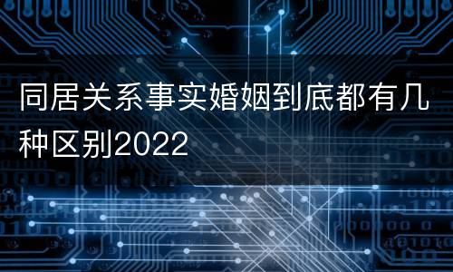 同居关系事实婚姻到底都有几种区别2022