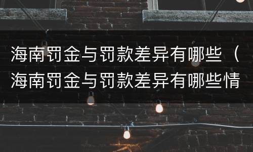 海南罚金与罚款差异有哪些（海南罚金与罚款差异有哪些情况）