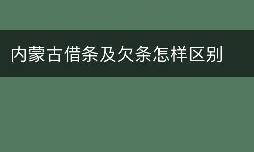 内蒙古借条及欠条怎样区别