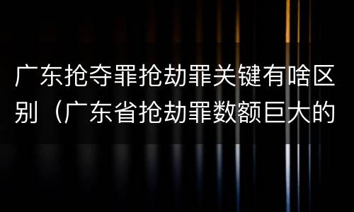 广东抢夺罪抢劫罪关键有啥区别（广东省抢劫罪数额巨大的标准）