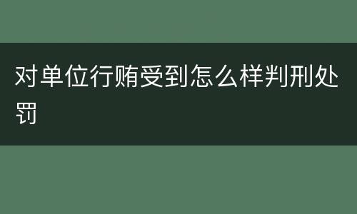 对单位行贿受到怎么样判刑处罚