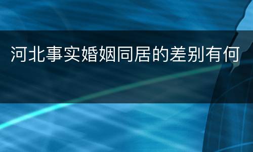 河北事实婚姻同居的差别有何