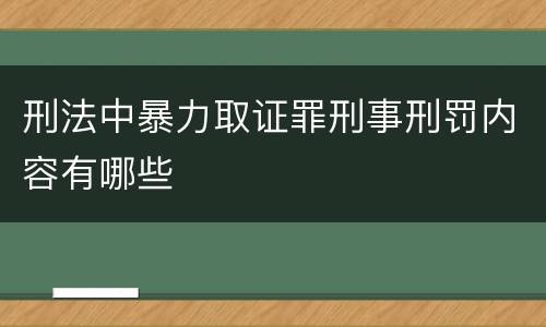 刑法中暴力取证罪刑事刑罚内容有哪些