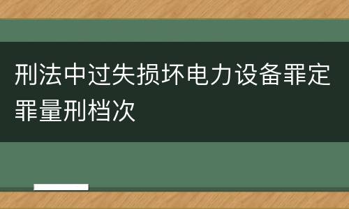 刑法中过失损坏电力设备罪定罪量刑档次