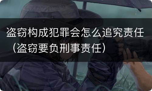 盗窃构成犯罪会怎么追究责任（盗窃要负刑事责任）