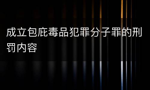 成立包庇毒品犯罪分子罪的刑罚内容