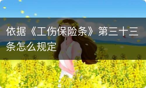 依据《工伤保险条》第三十三条怎么规定