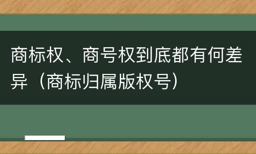 商标权、商号权到底都有何差异（商标归属版权号）