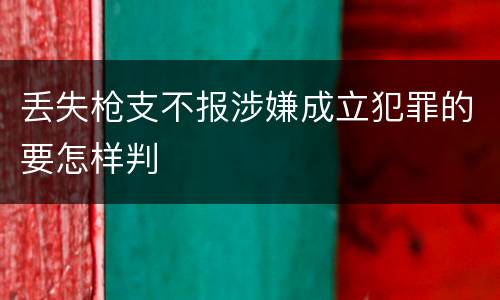 丢失枪支不报涉嫌成立犯罪的要怎样判