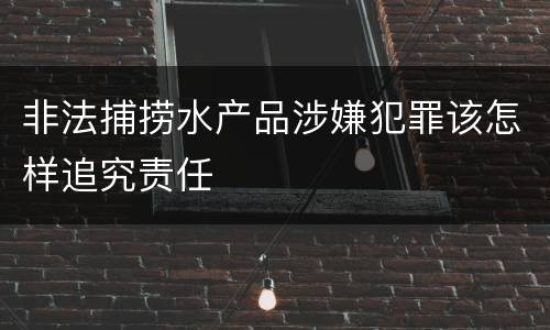 非法捕捞水产品涉嫌犯罪该怎样追究责任