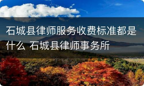 石城县律师服务收费标准都是什么 石城县律师事务所