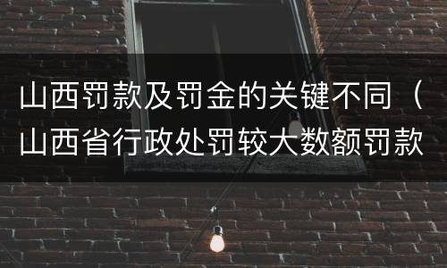 山西罚款及罚金的关键不同（山西省行政处罚较大数额罚款）