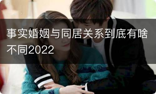 事实婚姻与同居关系到底有啥不同2022