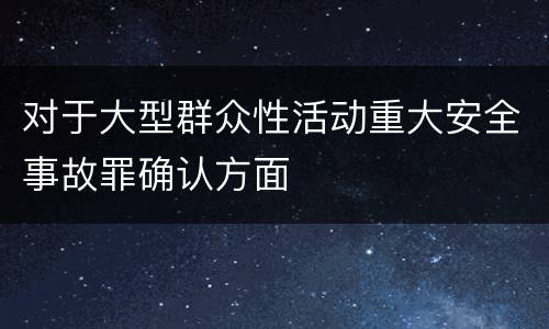 对于大型群众性活动重大安全事故罪确认方面