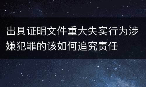 出具证明文件重大失实行为涉嫌犯罪的该如何追究责任