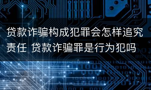 贷款诈骗构成犯罪会怎样追究责任 贷款诈骗罪是行为犯吗